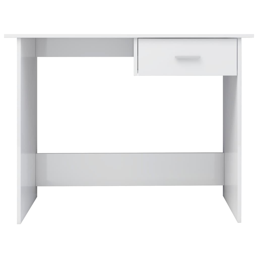 Desk High Gloss White 100x50x76 cm Chipboard
